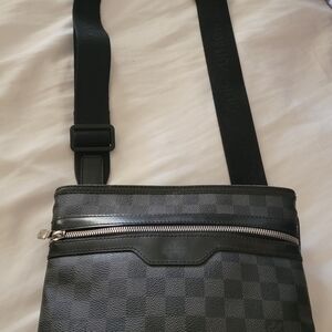 Authentic Louis Vuitton Graphite Checkered Messenger Bag